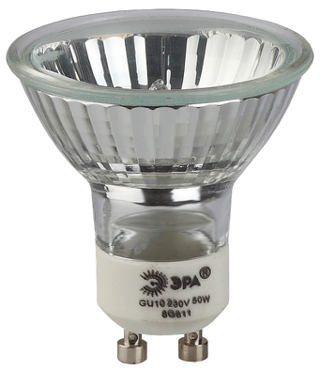 Лампа галогенная GU10-JCDR (MR16) -50W-230V  ЭРА (галоген, софит, 50Вт, нейтр, GU10)