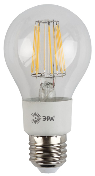 Лампы СВЕТОДИОДНЫЕ F-LED F-LED A60-5W-827-E27  ЭРА (филамент, груша, 5Вт, тепл, Е27)