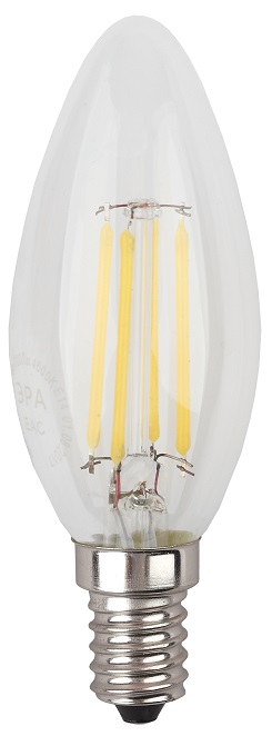 Лампа светодиодная Эра F-LED B35-7W-827-E14 (филамент, свеча, 7Вт, тепл, E14)