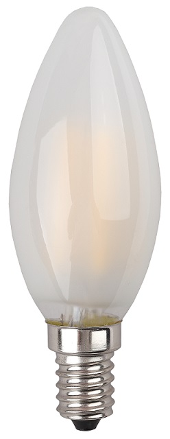 Лампа светодиодная Эра F-LED B35-5W-827-E14 frost (филамент, свеча мат., 5Вт, тепл, E14)