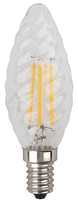 Лампа светодиодная Эра F-LED BTW-5W-827-E14 (филамент, свеча витая, 5Вт, тепл, E14)