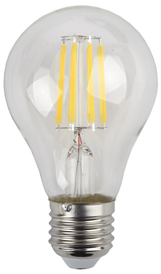 Лампы СВЕТОДИОДНЫЕ F-LED F-LED A60-9W-827-E27  ЭРА (филамент, груша, 9Вт, тепл, Е27)