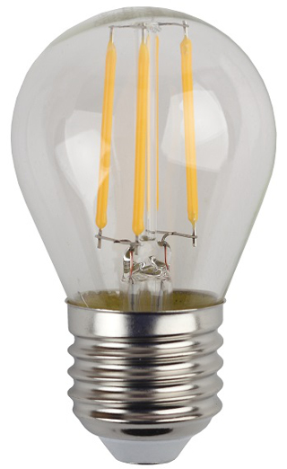 Лампа светодиодная Эра F-LED P45-5W-827-E27 (филамент, шар, 5Вт, тепл, E27)
