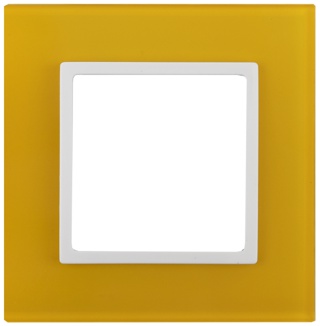 14-5101-21  ЭРА Рамка на 1 пост, стекло, Эра Elegance, жёлтый+бел