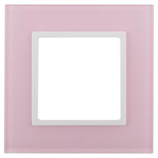 14-5101-30  ЭРА Рамка на 1 пост, стекло, Эра Elegance, розовый+бел
