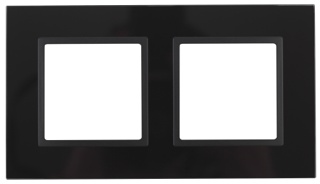14-5102-05  ЭРА Рамка на 2 поста, стекло, Эра Elegance, чёрный+антр