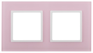 14-5102-30  ЭРА Рамка на 2 поста, стекло, Эра Elegance, розовый+бел