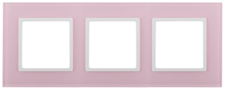 14-5103-30  ЭРА Рамка на 3 поста, стекло, Эра Elegance, розовый+бел
