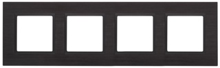 14-5204-05  ЭРА Рамка на 4 поста, металл, Эра Elegance, чёрный+антр