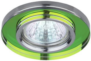 Светильник DK7 CH/MIX  ЭРА декор стекло MR16,12V/220V, 50W, круглое хром/мульти