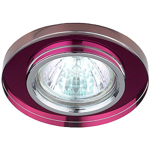 Светильник DK7 CH/PU  ЭРА декор стекло круглое MR16,12V/220V, 50W, хром/фиолетовый