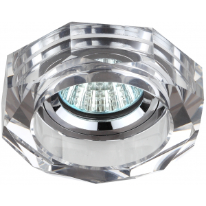 Светильник DK6 CH/SL  ЭРА декор стекло объемный многогранник MR16,12V/220V, 50W, GU5,3 хром/зеркальн