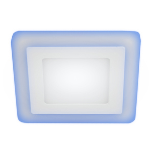 Светильник LED 4-6 BL  ЭРА светодиодный квадратный c cиней подсветкой LED 6W 220V 4000K