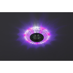 Светильник DK LD2 SL/WH+PU  ЭРА декор cо светодиодной подсветкой( белый+фиолетовый), прозрачный