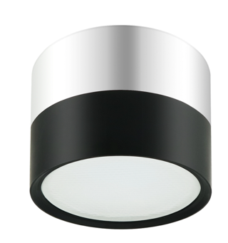 OL7 GX53 BK/CH Подсветка ЭРА Накладной под лампу Gx53, алюминий, цвет черный+хром (40/1440)