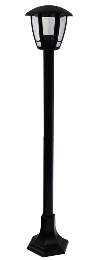ЭРА Светильник садово-парковый 4гран черный напольный 112см E27 IP44(У1) НТУ 07-40-002 «Валенсия 4»