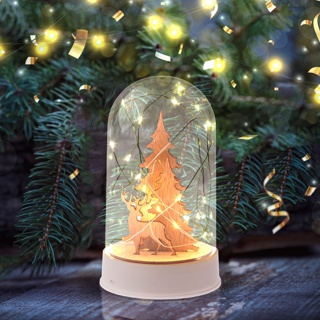 EGNDS-04 ЭРА Новогодний декоративный светильник Рождество,  теплый белый, 20 LED, h 18 см, 3*АА, IP20