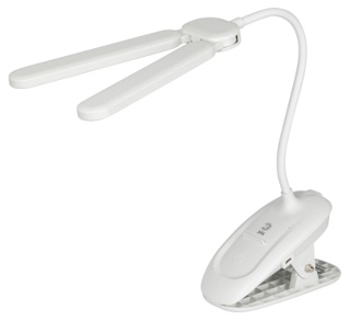 Настольный светильник ЭРА NLED-512-6W-W светодиодный аккумуляторный на прищепке белый