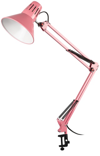 Настольный светильник ЭРА N-121-E27-40W-P Е27 на струбцине розовый