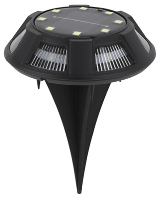 Светильник уличный ЭРА ERAST024-01 на солнечной батарее подсветка Таблетка, сталь, пластик d 11 см