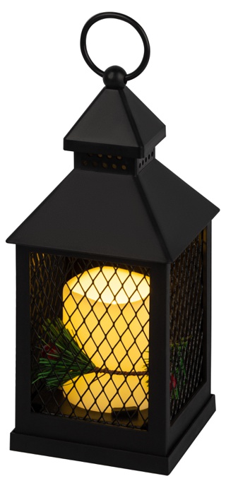 ERANY-DF02 ЭРА Новогодний декоративный светильник Сочельник, черный, 1 LED, 3*AАA, 10*10*23 см