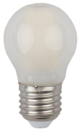 Лампа светодиодная Эра F-LED P45-7W-827-E27 frost (филамент, шар мат., 7Вт, тепл, E27)
