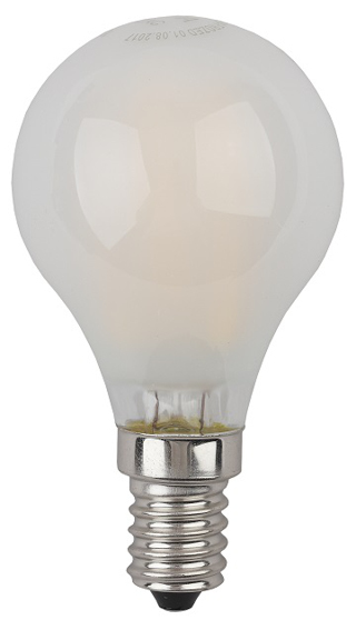 Лампа светодиодная Эра F-LED P45-7W-840-E14 frost (филамент, шар мат., 7Вт, нейтр, E14)