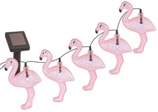 ERADG012-07  ЭРА Садовая гирлянда 10 подсвечиваемых  светодиодами фламинго.Общая длина от солнечной