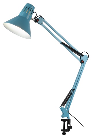 Настольный светильник ЭРА N-121-E27-40W-LBU Е27 на струбцине голубой