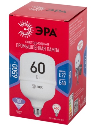 Лампа светодиодная ЭРА RED LINE LED POWER T120-60W-6500-E27/E40 R E27/E40 R 60 Вт колокол холодный белый свет